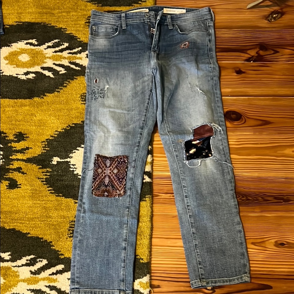 Anthropologie Pilcro Blue slim boyfriend Leg Jeans Classic Denim